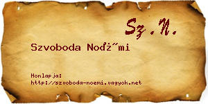 Szvoboda Noémi névjegykártya