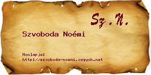Szvoboda Noémi névjegykártya